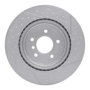 BMW 330i Brake Rotor (1) - Rear - R1 Concepts - GeoSPEC Dimpled and Slotted - `06-`13